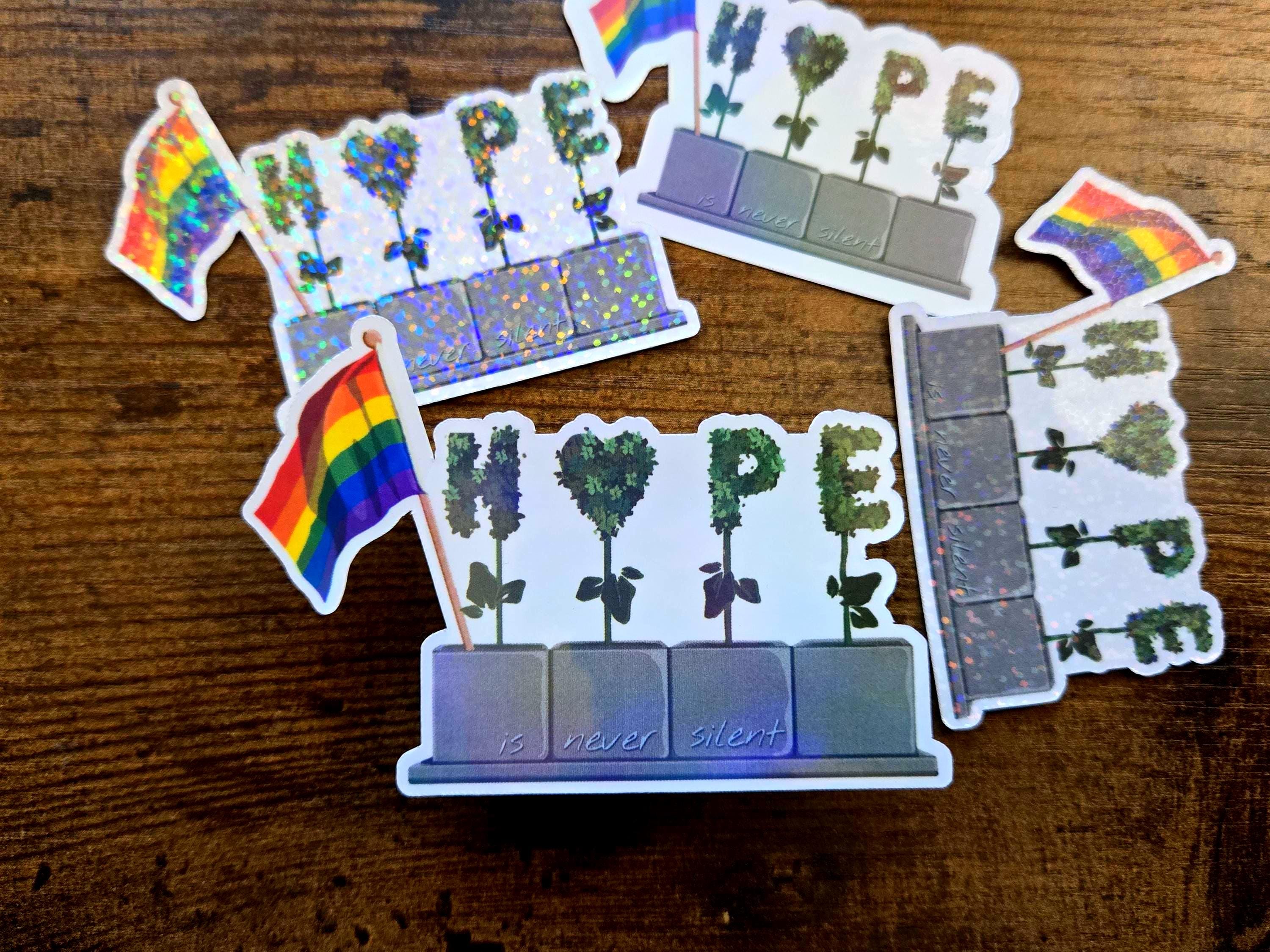 BTS J-Hope Planter Vinyl Sticker: Rainbow LGBTQ Pride - Hope is Never Silent
